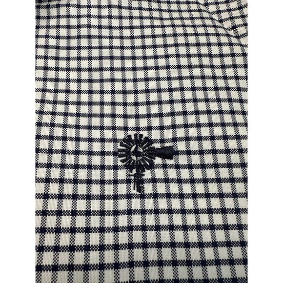 Old South Men's Medium Button Up white/black check Embroidered Logo CLEAN - Picture 3 of 12